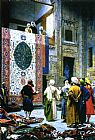 Jean-leon Gerome Famous Paintings - Carpet Merchant in Cairo